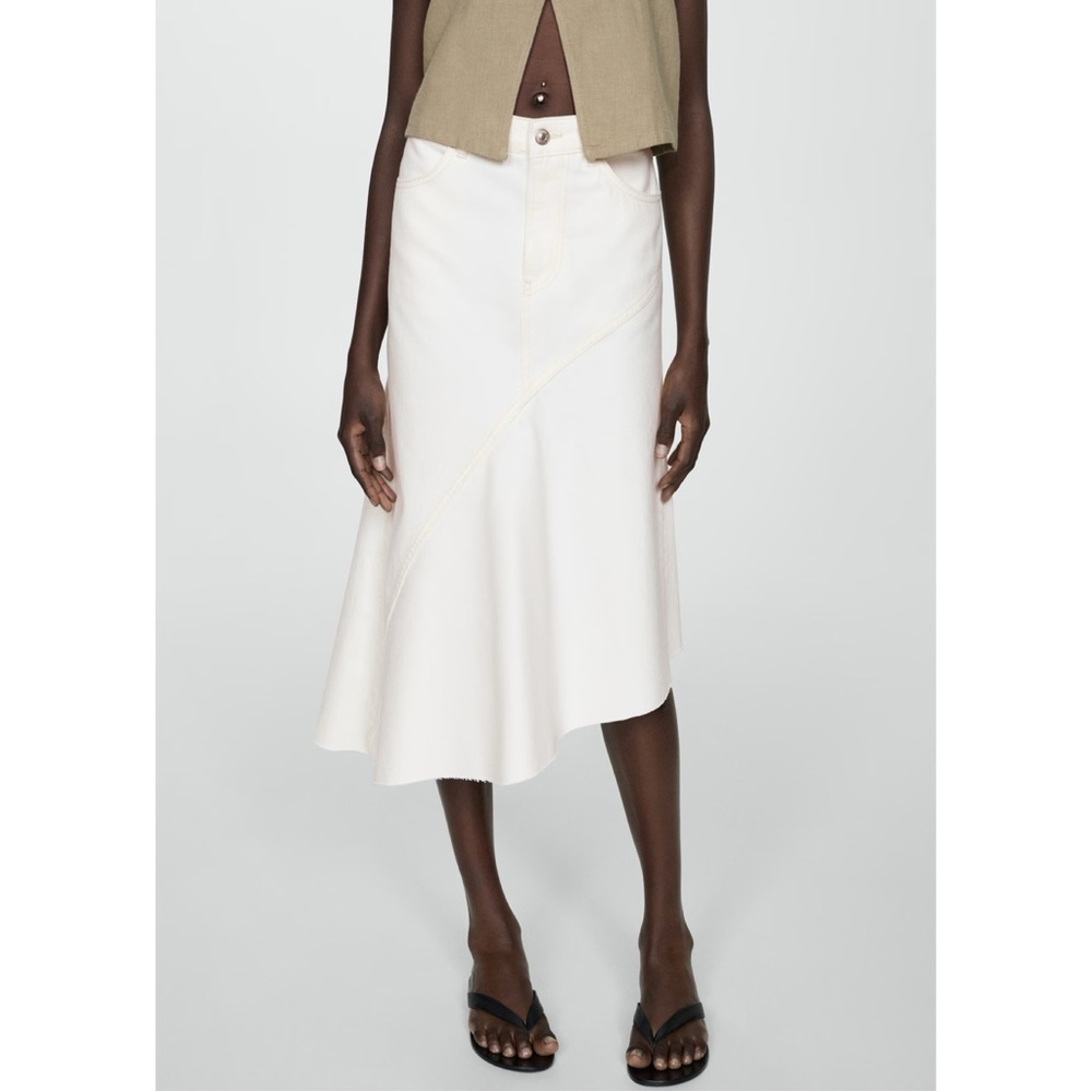 MANGO Asymmetrical denim skirt
